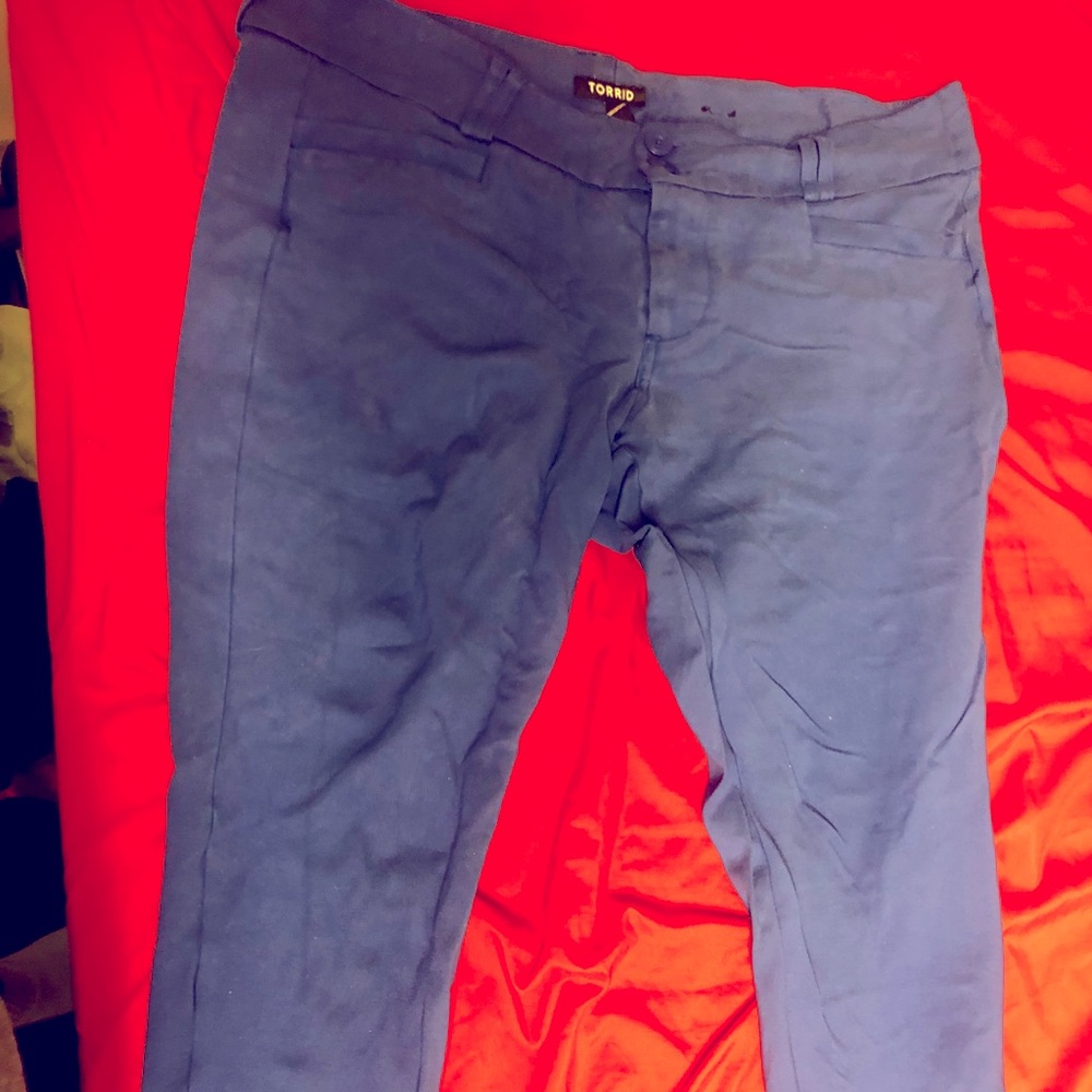 Bright blue ponte pants